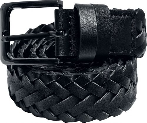 Urban Classics Braided Synthetic Leather Belt Opasky z umělé kůže černá