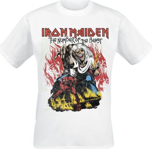 Iron Maiden Stylised Dancing Flames Tričko bílá