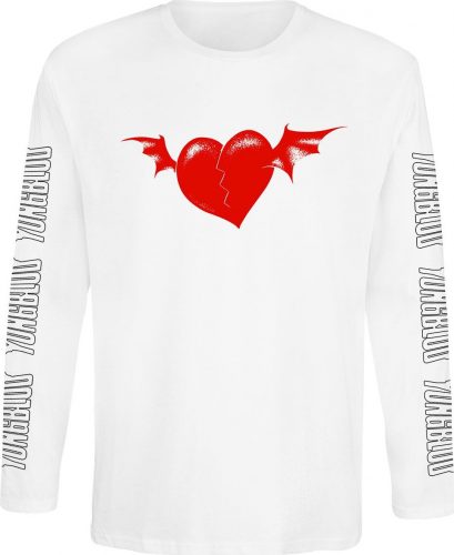 Yungblud Heart Logo Tričko s dlouhým rukávem bílá
