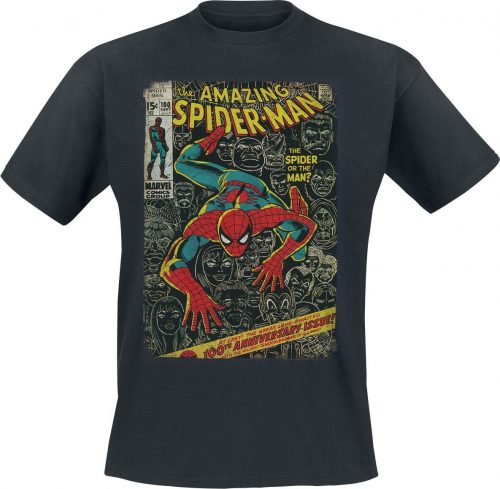 Spider-Man Front Cover Tričko černá