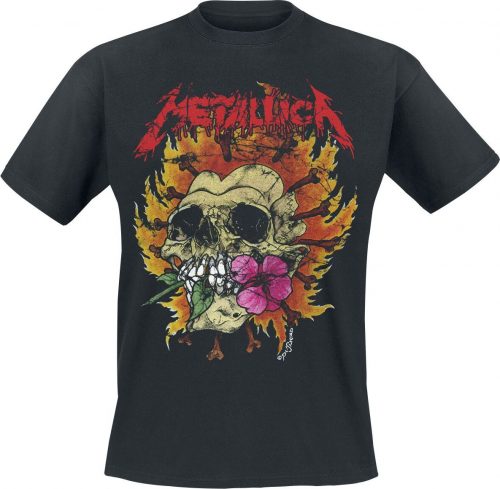 Metallica Flower Skull Tričko černá