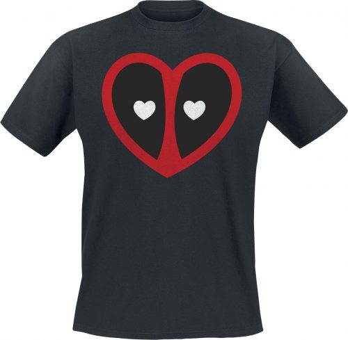 Deadpool Heart Tričko černá