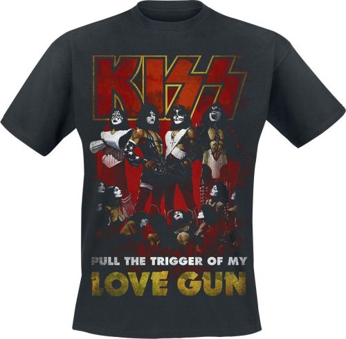 Kiss Love Gun Tričko černá