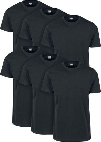 Urban Classics Balení 6 ks Basic triček Tričko černá