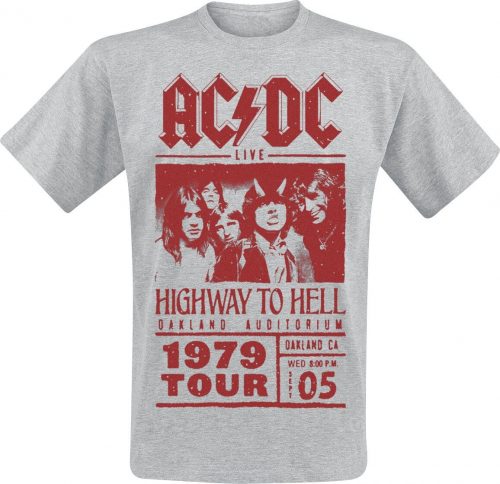 AC/DC Highway To Hell - Red Photo - 1979 Tour Tričko prošedivelá