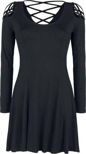 Black Premium by EMP Černé šaty s ozdobným šněrováním Šaty černá