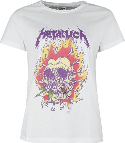 Metallica Fire Skull Dámské tričko bílá
