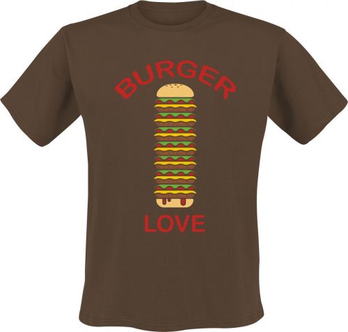 Food Burger Love Tričko hnědá