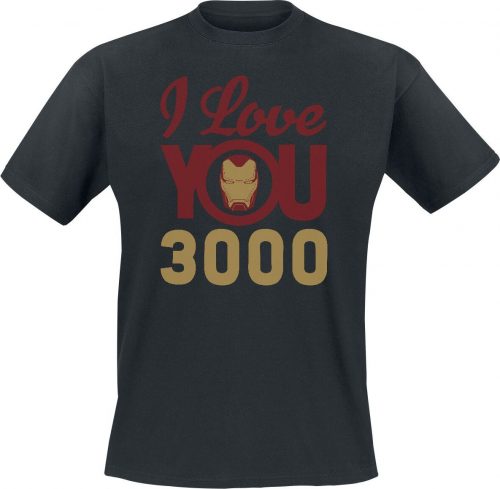 Iron Man Love You 3000 Tričko černá
