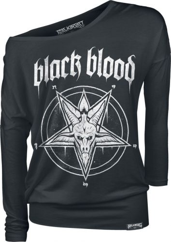 Black Blood by Gothicana Pentagram Dámské tričko s dlouhými rukávy černá
