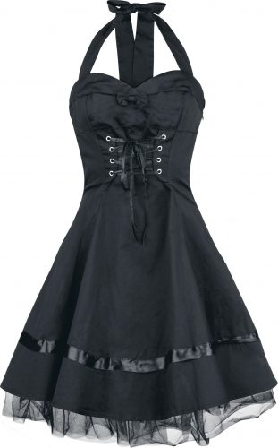 H&R London Lace Cotton Dress Šaty černá