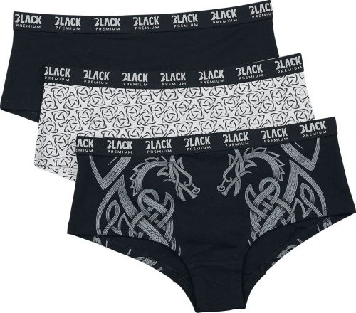 Black Premium by EMP Sada spodních kalhotek s motivy v keltském stylu Sada kalhotek černá