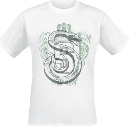 Harry Potter Slytherin Serpent Crest Tričko bílá