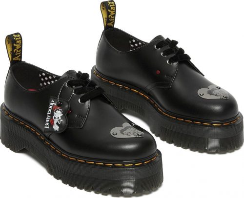 Dr. Martens 1461 Quad Betty Boop Plateau Schuhe obuv černá