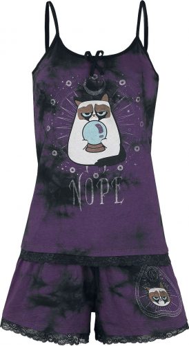 Grumpy Cat Nope pyžama nachová/cerná