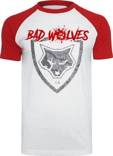 Bad Wolves Paw Logo Shield Tričko bílá/cervená