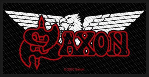 Saxon Logo & Eagle nášivka cerná/cervená/bílá