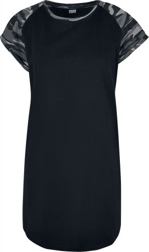 Urban Classics Ladies Contrast Raglan Tee Dress Šaty černá maskáčová