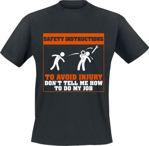 Work & Career Safety Instructions Tričko černá