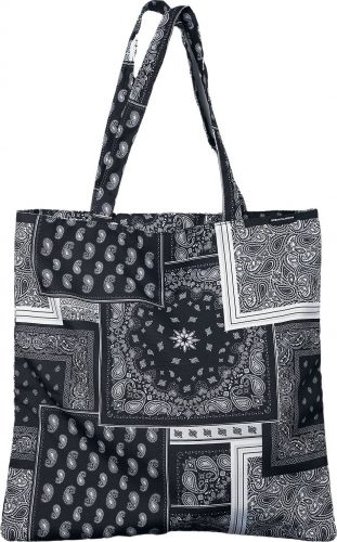 Urban Classics Bandana Patchwork Print Tote Bag Nákupní taška cerná/bílá