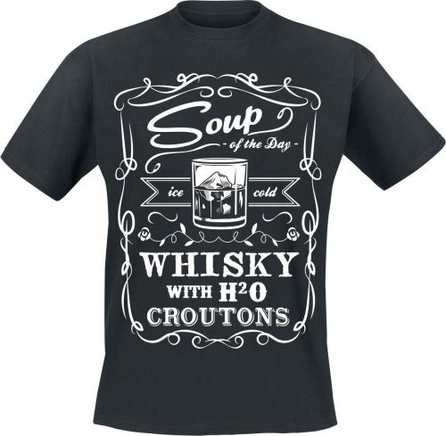 Alcohol & Party Whisky with H2O Croutons Tričko černá