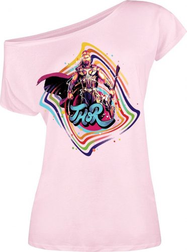 Thor Love And Thunder - Retro Print Dámské tričko světle růžová