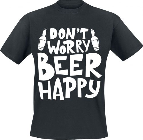 Alcohol & Party Don't Worry Be Happy Tričko černá