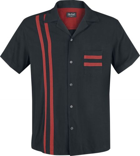 Chet Rock Bowlingová košile Lucky Stripe Košile cerná/cervená