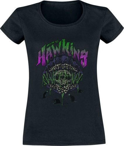 Stranger Things Welcome To Hawkins Dámské tričko černá