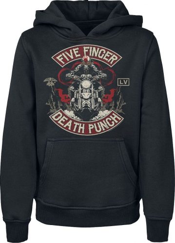 Five Finger Death Punch Kids - Biker Skully detská mikina s kapucí černá