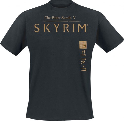 Skyrim The Elder Scrolls V - 10th Anniversary Tričko černá