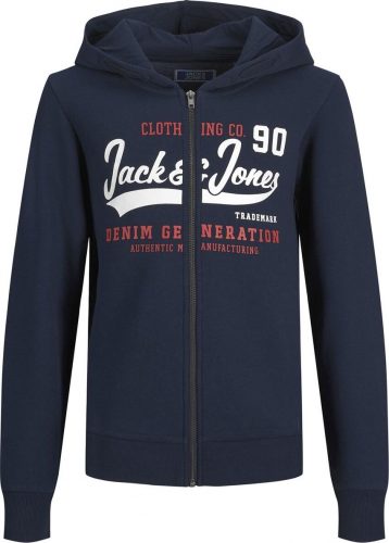 Jack & Jones Logo Sweat Zip detská mikina s kapucí na zip námořnická modrá