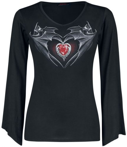 Spiral Bat's Heart Dámské tričko s dlouhými rukávy černá