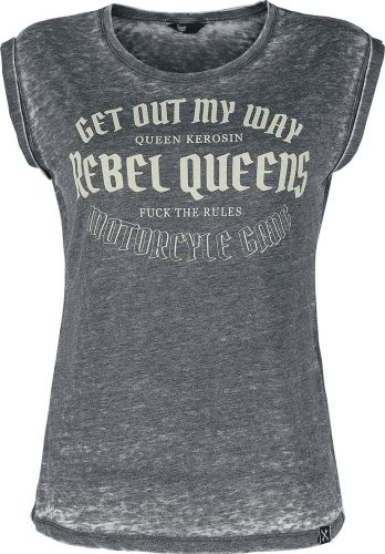 Queen Kerosin Rebel Queens Dámské tričko tmavě šedá