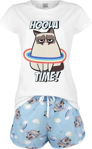 Grumpy Cat Hoola Time pyžama bílá/modrá