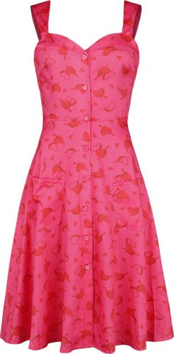 Voodoo Vixen Cupid Heart Button Front Dress Šaty růžová