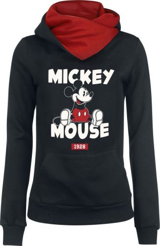 Mickey & Minnie Mouse 1928 Dámská mikina s kapucí cerná/cervená