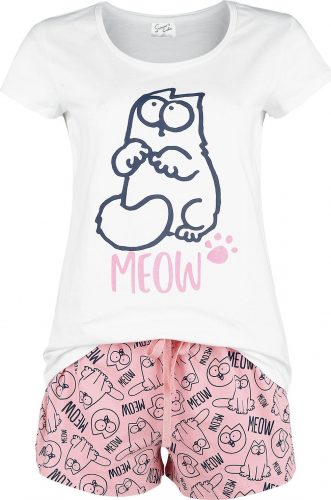 Simon's Cat Meow pyžama bílá/ružová