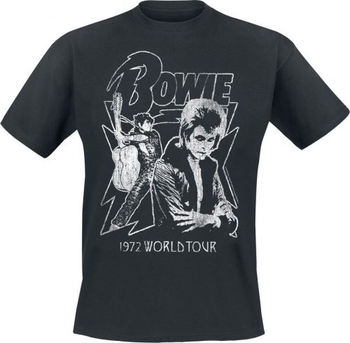 David Bowie Mono 1972 World Tour Tričko černá