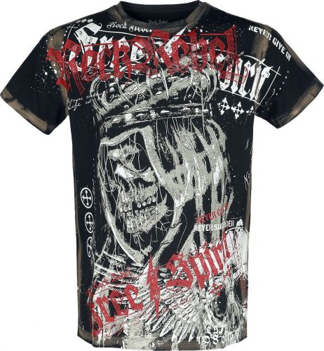 Rock Rebel by EMP T-Shirt mit großem Totenkopf Print Tričko černá