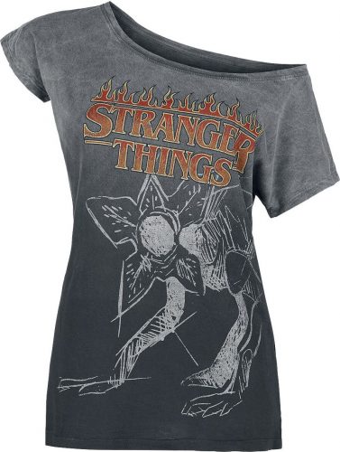 Stranger Things Fire Logo Dámské tričko šedá