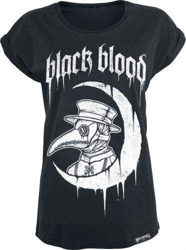Black Blood by Gothicana T-Shirt mit Sichelmond und Pest Medicus Dámské tričko černá