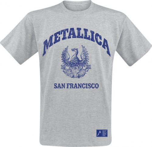 Metallica College Crest Tričko šedá