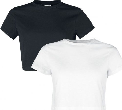 Noisy May Balení 2 ks cropped triček Fran S/S Dámské tričko černá