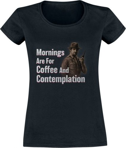 Stranger Things Mornings with Hopper Dámské tričko černá