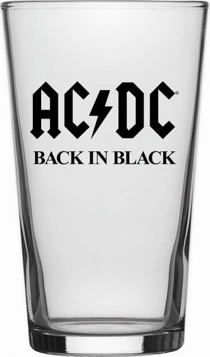 AC/DC Back in Black pivní sklenice transparentní