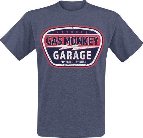 Gas Monkey Garage Vintage Logo Tričko smíšená námornícká modrá