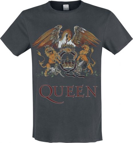 Queen Amplified Collection - Royal Crest Tričko charcoal