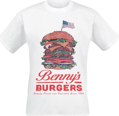 Stranger Things Benny's Burgers Tričko bílá