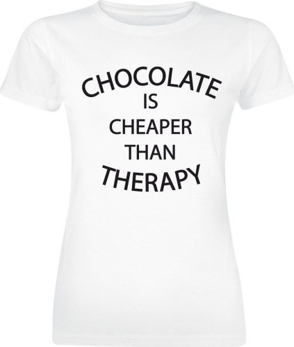 Food Chocolate Is Cheaper Than Therapy Dámské tričko bílá
